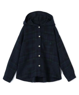 CARA O CRUZ (Women)/キャラ・オ・クルス チェック柄フーデッド羽織ブラウス【CoC by CARA O CRUZ】48モスグリーン トップス【三越伊勢丹/公式】