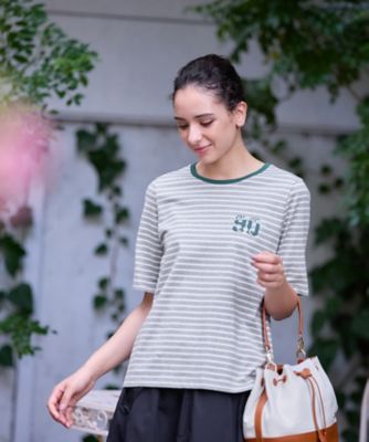 CARA O CRUZ (Women)/キャラ・オ・クルス ボーダープリントカットソー【CoC by CARA O CRUZ】94ライトグレー トップス【三越伊勢丹/公式】