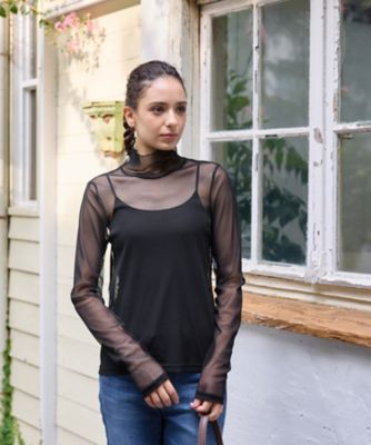 CARA O CRUZ (Women)/キャラ・オ・クルス ドットのパワーネットカットソー【CoC by CARA O CRUZ】99クロ トップス【三越伊勢丹/公式】