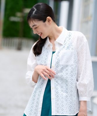 アイレット刺繍ブラウス