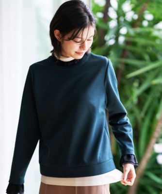 ＜CARA O CRUZ (Women)＞異素材フリル切替プルオーバー