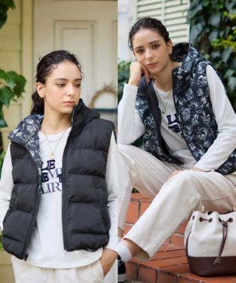 ＜CARA O CRUZ (Women)＞リバーシブルの中わたフーデッドベスト【３５ｔｈ】