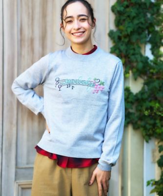 ＜CARA O CRUZ (Women)＞【質感のいい】音符刺繍ニット【ＺＥＧＮＡ　ＢＡＲＵＦＦＡ】