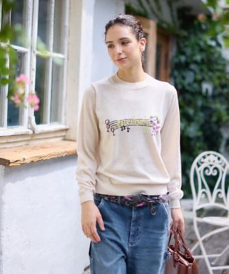 ＜CARA O CRUZ (Women)＞音符刺繍ニット【ＺＥＧＮＡ　ＢＡＲＵＦＦＡ】