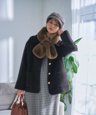 知的に暖かく】ステンカラーショートコート | CARA O CRUZ (Women