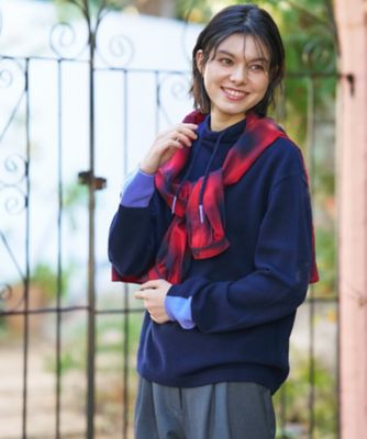 ＜CARA O CRUZ (Women)＞襟ドロストの配色袖ニット