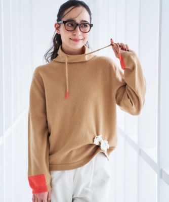 ＜CARA O CRUZ (Women)＞襟ドロストの配色袖ニット