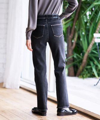 あったか裏起毛ブラックデニムパンツ | CARA O CRUZ (Women)/キャラ