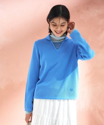 ＜CARA O CRUZ (Women)＞切替ラウンドカラーニット【ＣｏＣ　ｂｙ　ＣＡＲＡ　Ｏ　ＣＲＵＺ】