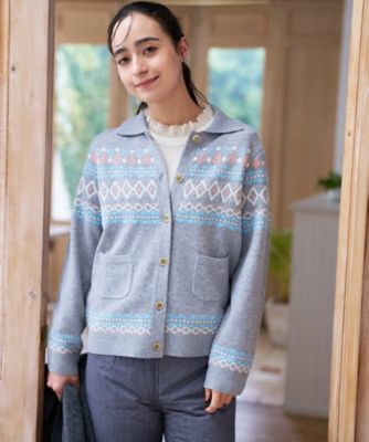 ノルディック柄カーディガン | CARA O CRUZ (Women)/キャラ・オ