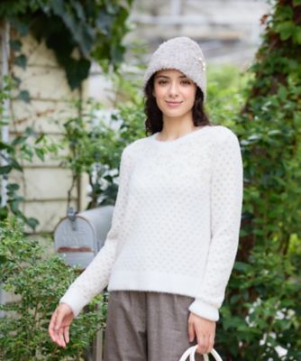 ＜CARA O CRUZ (Women)＞スノーフレーク柄シャギーニット