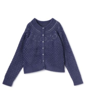 CARA O CRUZ (Women)/キャラ・オ・クルス スノーフレーク柄シャギーカーディガン 38ネービーブル トップス【三越伊勢丹/公式】