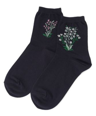 ＜CARA O CRUZ (Women)＞ボタニカル柄ショートソックス