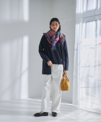 カシミヤのカラフルチェックマフラー【ピンクリボン】 | CARA O CRUZ