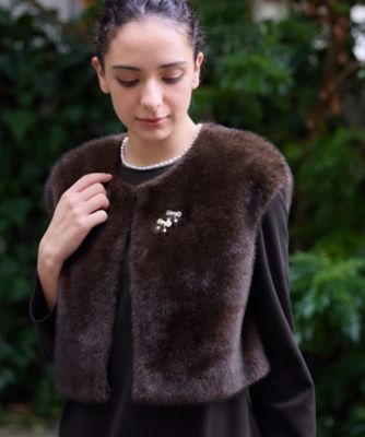 ＜CARA O CRUZ (Women)＞フェイクファーベスト