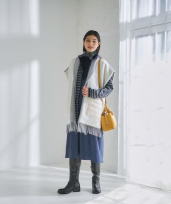 リバーシブル 旅に便利】異素材MIXケープベスト【MYLAB