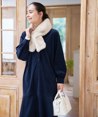 ビジュー付き フェイクファーストール | CARA O CRUZ (Women)/キャラ