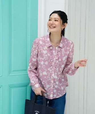 ＜CARA O CRUZ (Women)＞スタープリントフリルブラウス