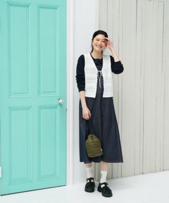 透かし編みVネックニットベスト | CARA O CRUZ (Women)/キャラ・オ
