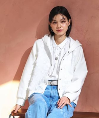 ＜CARA O CRUZ (Women)＞フラワーレース切替　フーデッドブルゾン