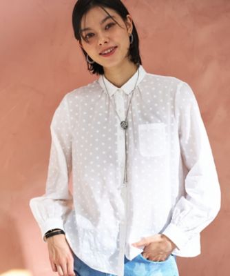 ＜CARA O CRUZ (Women)＞コットンローンのギャザーブラウス