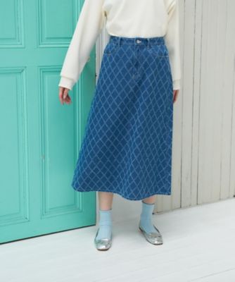 ＜CARA O CRUZ (Women)＞格子柄デニムスカート