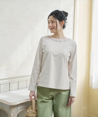 ＜CARA O CRUZ (Women)＞スカラップ切替ブラウス