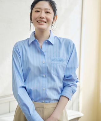 ＜CARA O CRUZ (Women)＞刺繍ストライプシャツ