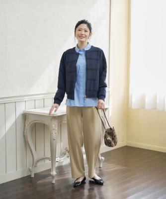 ストレッチ】レースボーダーのジップジャケット | CARA O CRUZ (Women 