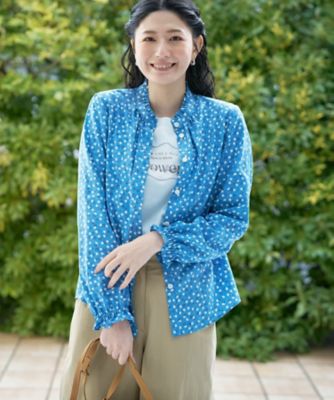 ＜CARA O CRUZ (Women)＞小花柄フリルブラウス【ＣｏＣ　ｂｙ　ＣＡＲＡ　Ｏ　ＣＲＵＺ】