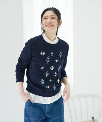 刺繍クルーネックニット【CoC by CARA O CRUZ】 | CARA