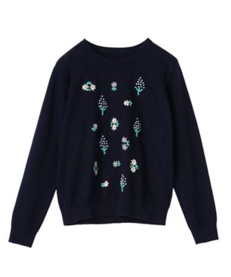 刺繍クルーネックニット【CoC by CARA O CRUZ】 | CARA
