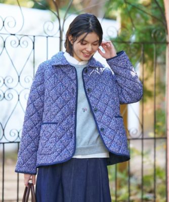 ＜CARA O CRUZ (Women)＞中わた入り花柄キルトジャケット【ＣｏＣ　ｂｙ　ＣＡＲＡ　Ｏ　ＣＲＵＺ】