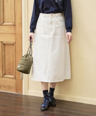 ＜CARA O CRUZ (Women)＞格子柄ホワイトスカート