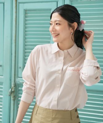 ＜CARA O CRUZ (Women)＞刺繍ストライプシャツ