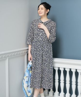 ＜CARA O CRUZ (Women)＞洗える　丸襟フラワーワンピース