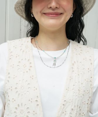フェザーモチーフ ネックレス フェザーモチーフ二連ネックレス | CARA O CRUZ (Women)/キャラ・オ
