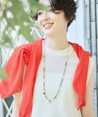 マルチカラービーズ ロングネックレス | CARA O CRUZ (Women)/キャラ