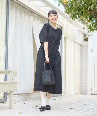 ウエストドロストフレアワンピース【吸水速乾 接触冷感 ストレッチ