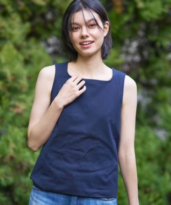 ＜CARA O CRUZ (Women)＞洗えるスクエアネックタンクトップ