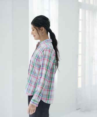 マドラスチェックの麻シャツ【SOMELOS】 | CARA O CRUZ (Women