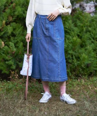 ＜CARA O CRUZ (Women)＞フレアデニムスカート【ＣｏＣ　ｂｙ　ＣＡＲＡ　Ｏ　ＣＲＵＺ】