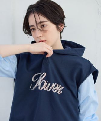 PGロゴ刺繍2weyフード付き中綿ベスト ロゴ刺繍フード付きベスト | CARA O CRUZ (Women)/キャラ・オ・クルス