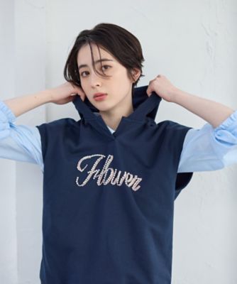 ロゴ刺繍フード付きベスト | CARA O CRUZ (Women)/キャラ・オ・クルス