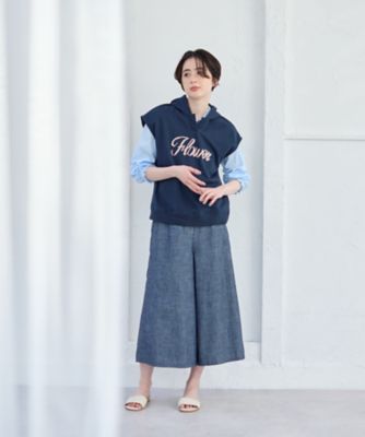 ロゴ刺繍フード付きベスト | CARA O CRUZ (Women)/キャラ・オ・クルス