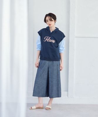 ロゴ刺繍フード付きベスト | CARA O CRUZ (Women)/キャラ・オ・クルス
