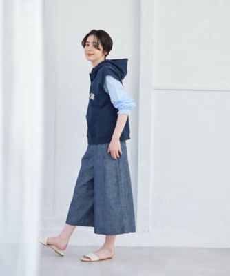 ロゴ刺繍フード付きベスト | CARA O CRUZ (Women)/キャラ・オ・クルス