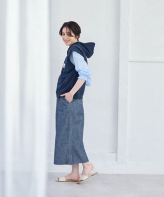 ロゴ刺繍フード付きベスト | CARA O CRUZ (Women)/キャラ・オ・クルス