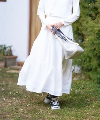 ＜CARA O CRUZ (Women)＞洗えるレースティアードロングスカート