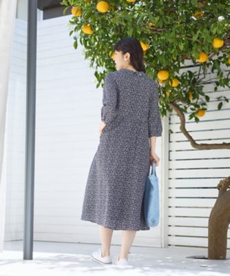 美品Pal'las Palace リネン100% 小柄花 長袖シャツワンピース 小花柄シャツワンピース | CARA O CRUZ (Women)/キャラ・オ・クルス